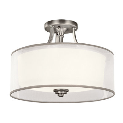 Elstead Lacey 3 Light Semi-Flush MountAntique PewterE27 from B&Q