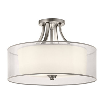 Elstead Lacey 4 Light Semi-Flush MountAntique PewterE27 from B&Q