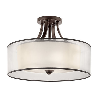 Elstead Lacey 4 Light Semi-Flush MountMission BronzeE27 from B&Q