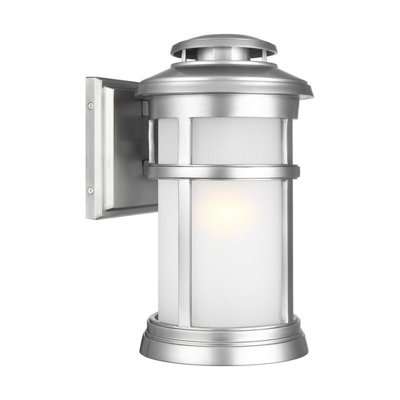 Elstead Newport Outdoor 1 Light Wall LanternPainted Brushed SteelIp44E27 from B&Q