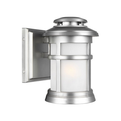 Elstead Newport Outdoor 1 Light Wall LanternPainted Brushed SteelIp44E27 from B&Q