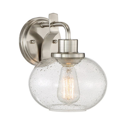 Elstead Trilogy 1 Light Wall LightBrushed NickelE27 from B&Q