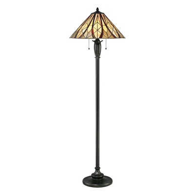 Elstead Victory Tiffany Floor LampValiant BronzeE27 from B&Q