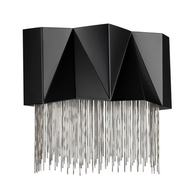 Elstead Zuma 3 Light Wall LightSatin BlackSilverG9 from B&Q