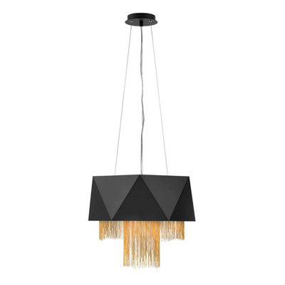 Elstead Zuma 6 Light PendantSatin BlackGoldE27 from B&Q