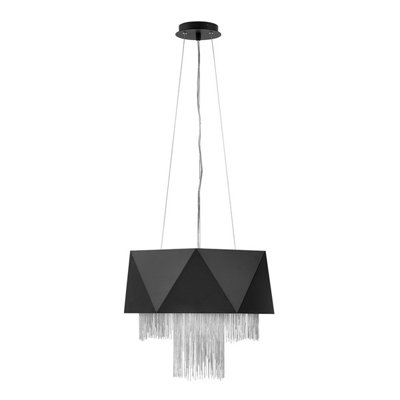 Elstead Zuma 6 Light PendantSatin BlackSilverE27 from B&Q