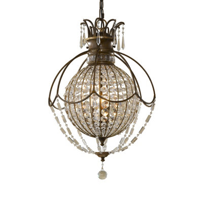 B&Q -  Elstead Bellini 3 Light Ceiling Chandelier Pendant Light British BronzeOxidized BronzeE14