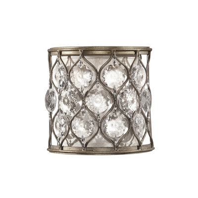 Elstead Lucia 1 Light Indoor Wall Light Burnished SilverE14