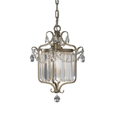 Elstead Gianna 1 Light Ceiling Pendant SilverE27 from B&Q