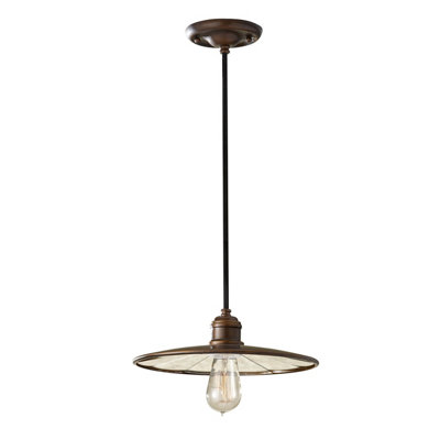 Elstead Urban Renewal 1 Light Dome Ceiling Pendant BronzeE27