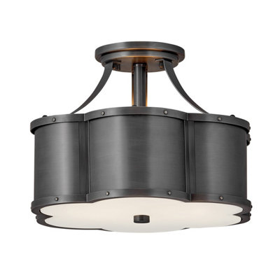 Luminosa Lighting Luminosa Hinkley Chance Cylindrical Ceiling Light Blackened Brass from B&Q