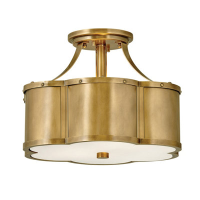 Luminosa Lighting Luminosa Hinkley Chance Cylindrical Ceiling Light Heritage Brass from B&Q