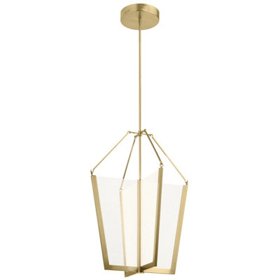 Luminosa Lighting Luminosa Kichler Calters Integrated Led Pendant Ceiling Light Champagne Gold3000K from B&Q