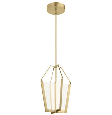 Luminosa Lighting Luminosa Kichler Calters Integrated Led Pendant Ceiling Light Champagne Gold3000K from B&Q