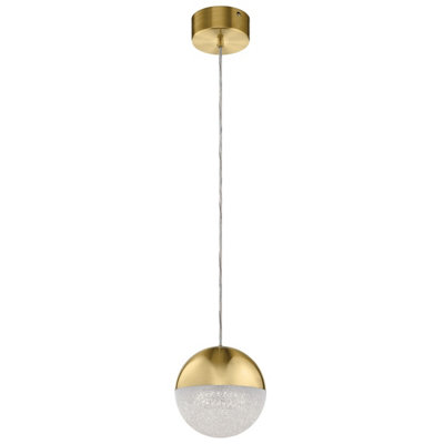 Luminosa Lighting Luminosa Kichler Moonlit Integrated Led Spherical Pendant Ceiling Light Champagne Gold3000K from B&Q