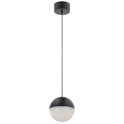 Luminosa Lighting Luminosa Kichler Moonlit Integrated Led Spherical Pendant Ceiling Light Matte Black3000K from B&Q