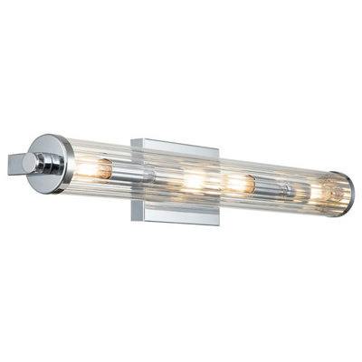 B&Q -  Elstead Kichler Azores Bathroom Wall Lamp Polished ChromeIp44