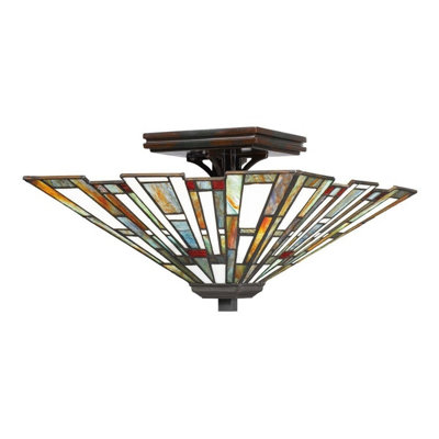 Luminosa Lighting Elstead Quoizel Maybeck Tiffany Valiant Bronze from B&Q