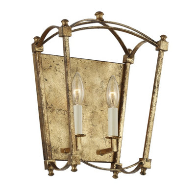 Luminosa Lighting Luminosa Feiss Thayer Candle Wall Lamp Antique Gold from B&Q