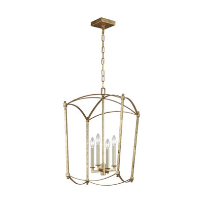 Luminosa Lighting Luminosa Feiss Thayer Lanterns Pendant Ceiling Light Antique Gold from B&Q