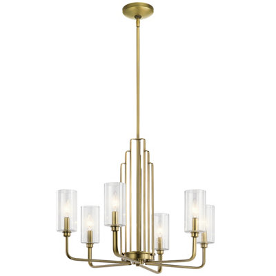 Luminosa Lighting Luminosa Kichler Kimrose Multi Arm Pendant Ceiling Light Brushed Natural Brass from B&Q