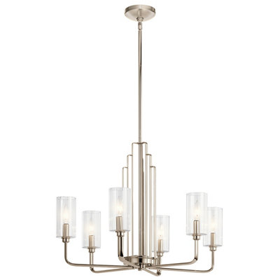 Luminosa Lighting Luminosa Kichler Kimrose Multi Arm Pendant Ceiling Light Polished Nickel from B&Q