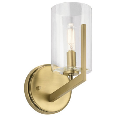 Luminosa Lighting Luminosa Kichler Nye Wall Lamp Brushed Natural Brass from B&Q