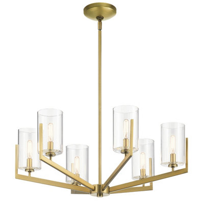 Luminosa Lighting Luminosa Kichler Nye Multi Arm Pendant Ceiling Light Brushed Natural Brass from B&Q