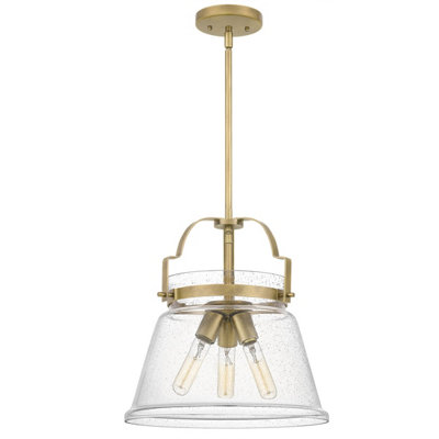 B&Q -  Elstead Quoizel Wimberley Dome Pendant Ceiling Light Weathered Brass