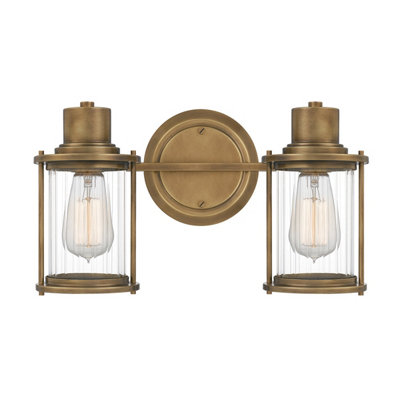 B&Q -  Elstead Quoizel Riggs Wall Lamp Weathered BrassIp44