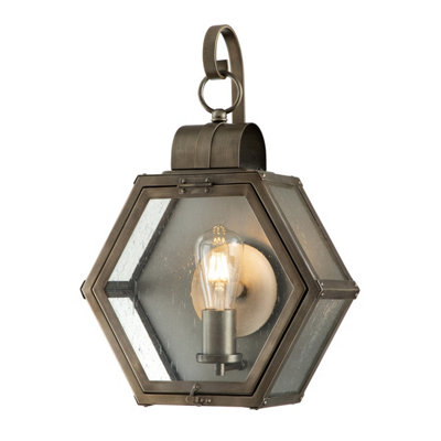 Luminosa Lighting Luminosa Quoizel Heath Outdoor Wall Lantern Burnished BronzeIp44 from B&Q