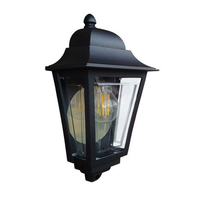 Luminosa Lighting Elstead Deco Lane 1 Light Half Outdoor Wall Lantern Black Ip44 from B&Q