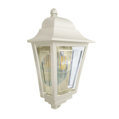 Luminosa Lighting Elstead Deco Lane 1 Light Half Outdoor Wall Lantern Cream Ip44 from B&Q