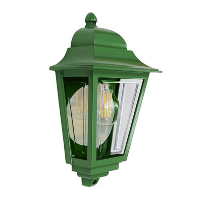 Luminosa Lighting Elstead Deco Lane 1 Light Half Outdoor Wall Lantern Green Ip44 from B&Q