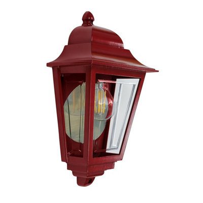 Luminosa Lighting Elstead Deco Lane 1 Light Half Outdoor Wall Lantern Red Ip44 from B&Q