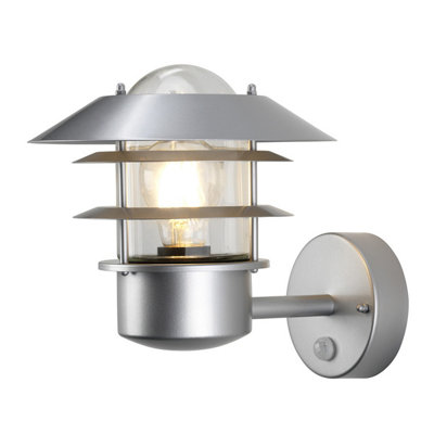Elstead Helsingor 1 Light Outdoor Lantern Light Silver With Pir Motion Sensor Ip44E27 from B&Q