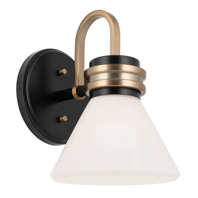 Luminosa Lighting Elstead Kichler Farum Bathroom Wall Lamp Classic BlackChampagne Bronze 3000K Ip44 1X G9 from B&Q
