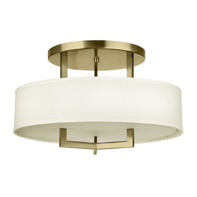 Luminosa Lighting Elstead Hinkley Hampton Cylindrical Ceiling Light Classic Brushed Brass 3X E27 from B&Q