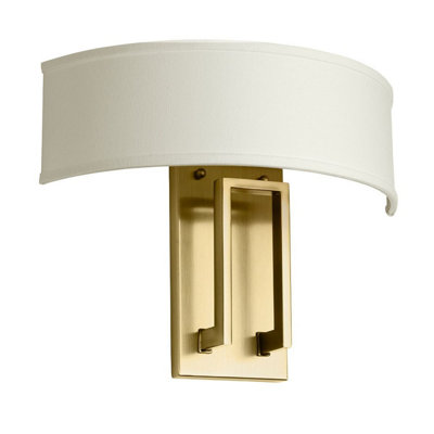 Luminosa Lighting Elstead Hinkley Hampton Wall Lamp With Shade Classic Brushed Brass 2X E14 from B&Q