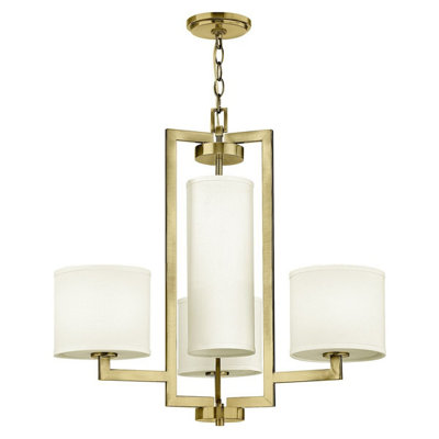 Luminosa Lighting Elstead Hinkley Hampton Pendant Ceiling Light Classic Brushed Brass 4X E27 from B&Q