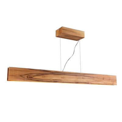 Luminosa Lighting Elstead Clean Bar Pendant Ceiling Light Teak from B&Q