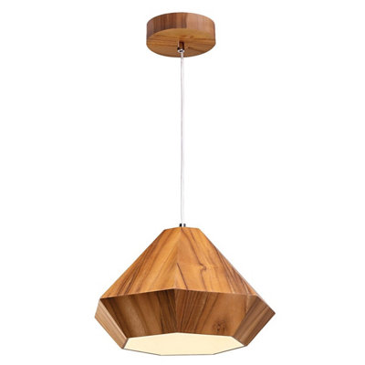 Luminosa Lighting Elstead Diamond Dome Pendant Ceiling Light Teak from B&Q