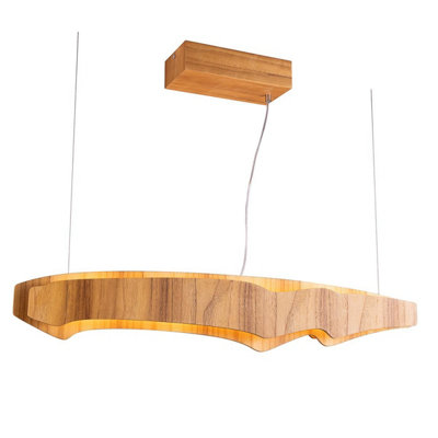 Luminosa Lighting Elstead Horizon 100Cm Bar Pendant Ceiling Light Teak from B&Q