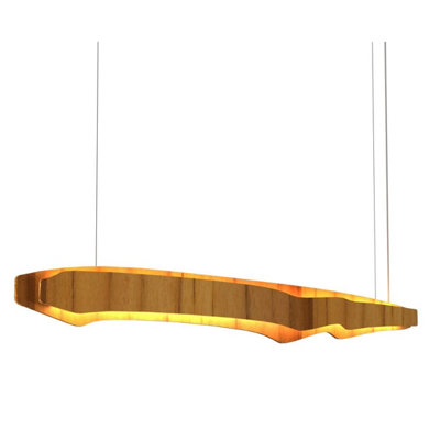 Luminosa Lighting Elstead Horizon 140Cm Bar Pendant Ceiling Light Teak from B&Q