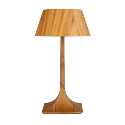 Luminosa Lighting Elstead Nostalgia Table Lamp With Round Tapered Shade Teak from B&Q
