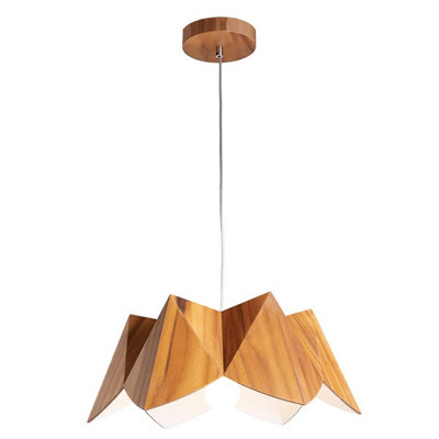 Luminosa Lighting Elstead Physalis Pendant Ceiling Light Teak from B&Q