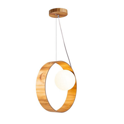 Luminosa Lighting Elstead Sfera Pendant Ceiling Light Teak from B&Q
