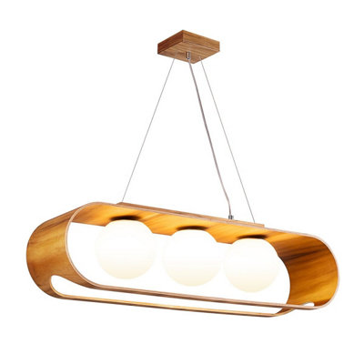 Luminosa Lighting Elstead Sfera Bar Pendant Ceiling Light Teak from B&Q