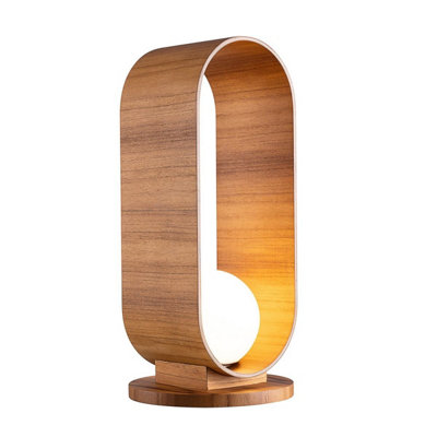Luminosa Lighting Elstead Sfera Globe Table Lamp Teak from B&Q