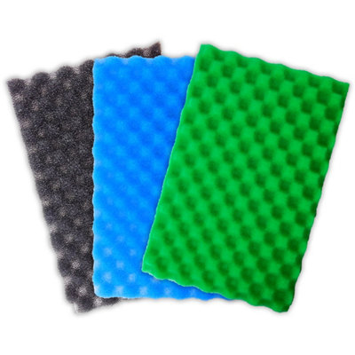 Aquacadabra 25 X 18 Fish Pond Filter Foam Set 3 Fine Medium Coarse Sponge 24 X 17 Garden from B&Q